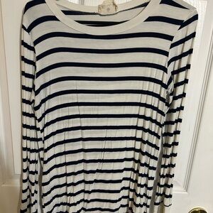Striped Navy and White Women's Top